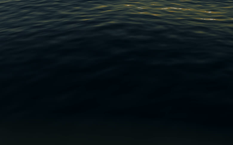 Vivazo FFT ocean — sunset glints, real-time